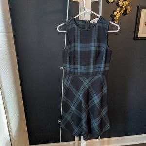 Loft Fit & Flare Plaid Dress